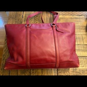 Coach Leather Zippered Tote